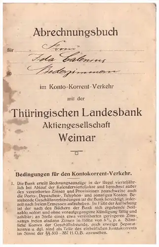 Sparbuch , Ida Calenius in Niederzimmern , 1914-1919 , Grammetal , Sparkasse , Bank !!!