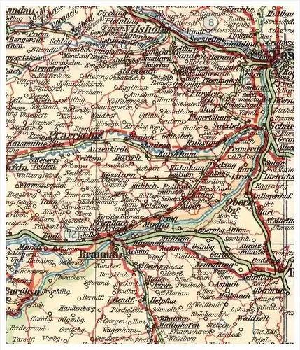 Konvolut Werbung / Reklame - Eisenbahn und Auto Atlas , Reiseatlas , J.J. Arnd in Leipzig , Reise !!!
