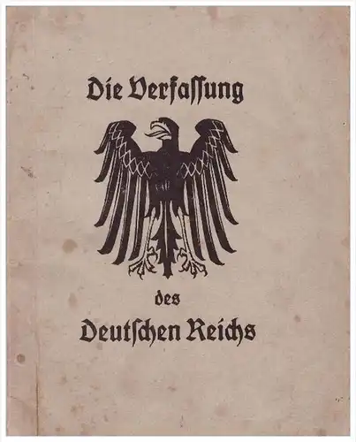 Verfassung des Deutschen Reichs 1919 , Deutsches Reich , 48 Seiten  !!!