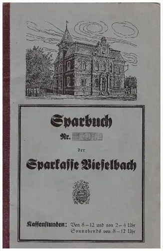 Sparbuch Vieselbach / Erfurt 1933-44 , Herbert Franke in Udestedt , Niederzimmern , Hopfgarten , Grammetal , Sparkasse !