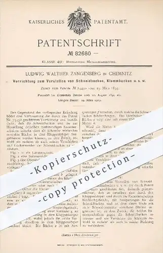 original Patent - L. W. Zangenberg , Chemnitz , Verstellen von Schneidbacken , Klemmbacken , Metallbearbeitung !!