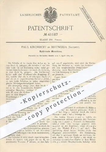 original Patent - Paul Kirchhoff in Mittweida , 1887 , Rotierende Maschine , Rotation , Pumpe , Pumpen , Oldham !!!