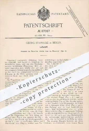 original Patent - Georg Steinicke in Berlin , 1894 , Luftschiff , Luftschiffe , Luftfahrt , Fliegen , Luftdruck , Motor