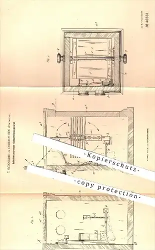 original Patent - E. Schneider , Oberhausen , 1888 , Selbsteinkassierender Schaustellungsapparat , Kassenautomat , Kasse