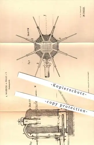 original Patent - A. Wernicke in Halle / Saale , 1885 , Pichapparat , Bier , Wein , Essig , Brauerei , Bierfass !!!