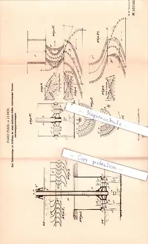 Original Patent  - Franz Pràsil in Zürich , 1898 , Wind- und Wasserkraftmaschinen !!!