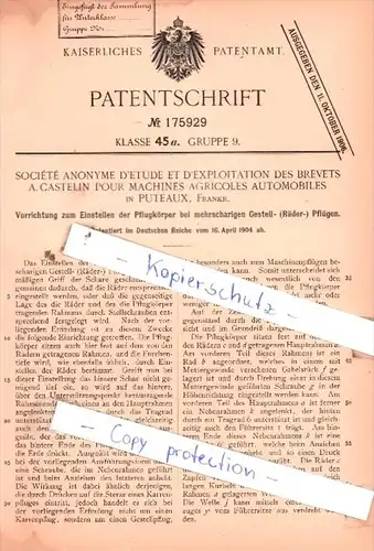 Original Patent  - Seciètè Anonyme D`etude Et D`exploitation des Brevets in Puteaux,  Frankr. , 1904 , !!!