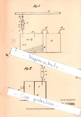 Original Patent  - G. Ditzler und P. Follet in Verviers , 1905 ,  Gaserzeuger !!!