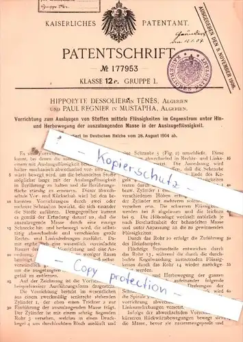 Original Patent  - Hippolyte Dessoliers in Tènès und Paul Règnier in Mustapha , 1904 , !!!
