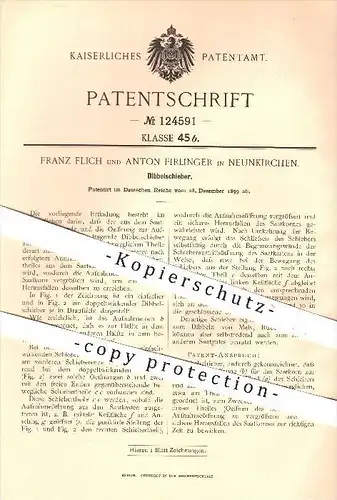 original Patent - F. Flich , A. Firlinger , Neunkirchen , 1899 , Dibbelschieber , Saat , Saatgut , Säen , Gärtner !!!