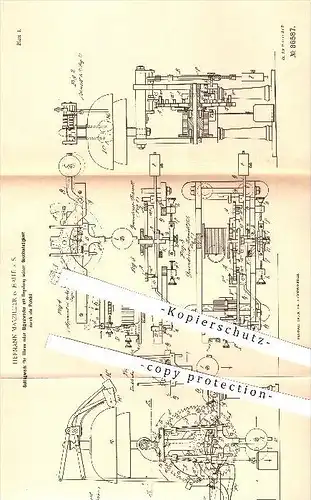 original Patent - H. Marzillier , Halle / Saale , 1894 , Schlagwerk für Uhren , Uhr , Uhrwerk , Pendel , Pendeluhr !!
