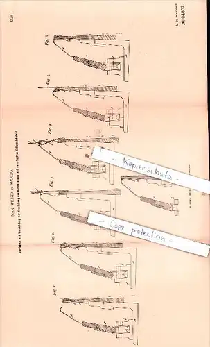 Original Patent  - Max Wiener in Apolda , 1894 , Flecht- und Strickmaschinen !!!