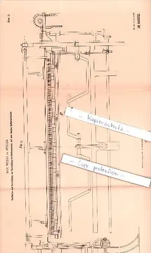 Original Patent  - Max Wiener in Apolda , 1894 , Flecht- und Strickmaschinen !!!