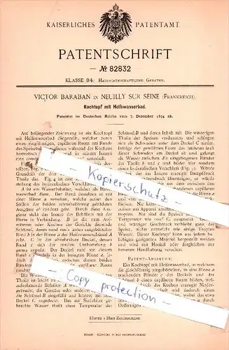 Original Patent  - Victor Baraban in Neuilly Sur Seine , Frankreich , 1894 , !!!