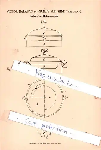 Original Patent  - Victor Baraban in Neuilly Sur Seine , Frankreich , 1894 , !!!