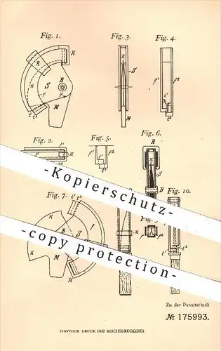 original Patent - E. Bardtholdt , Karlsruhe , 1905 , Schärfer u. Scheide für Radier- u. Trennmesser , Messer , Klinge !!
