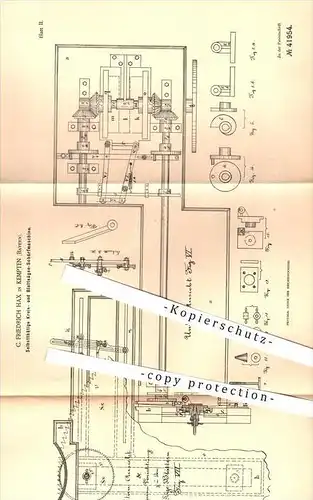 original Patent - C. Friedrich Hax in Kempten , 1887 , Schärfmaschine für Kreissäge u. Blattsäge , Säge , Sägen , Holz !