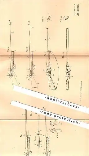 original Patent - Max Mannesmann , Remscheid - Bliedinghausen , 1904 , Schusswaffe mit Zielfernrohr , Waffen , Gewehr !!