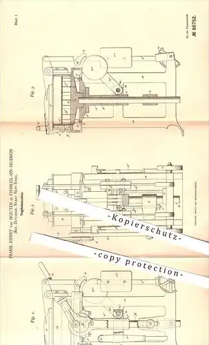 original Patent - F. H. van Houten , Fishkill - On - Hudson , Dutchess , New York , 1895 , Teigteilmaschine , Bäcker !