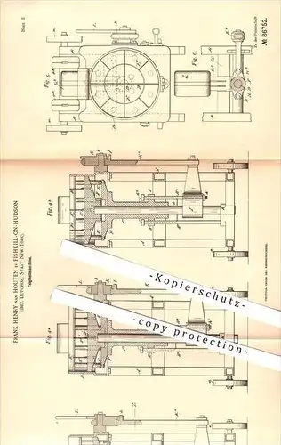 original Patent - F. H. van Houten , Fishkill - On - Hudson , Dutchess , New York , 1895 , Teigteilmaschine , Bäcker !