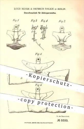 original Patent - L. Meyer & H. Daligk , Berlin , 1879 , Krawatten - Schloss für Anhängekrawatten , Karawatte , Schlips