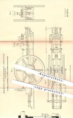 original Patent - Braunkohlen AG Vereinsglück , Meuselwitz 1896 , Zerkleinern von Brikett , Kohle , Kohlen , Brennstoffe