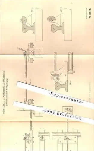 original Patent - F. Sohl , Gr.- Wanzleben / Magdeburg , 1887 , Spurkranzrinnenverschluss für Wegeübergänge , Eisenbahn