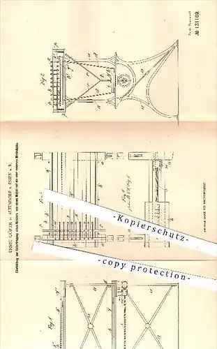 original Patent - E. Görth , Altendorf / Essen , 1900 , Übertragung von Muster - Modell zum Werkstück , Geschütze !!!