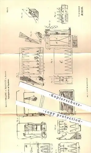 original Patent - Hugo Jüngling in Neustadt a. Haardt , 1891 , Feuerungseinsatz mit Zugschieber , Feuerung , Dampfkessel