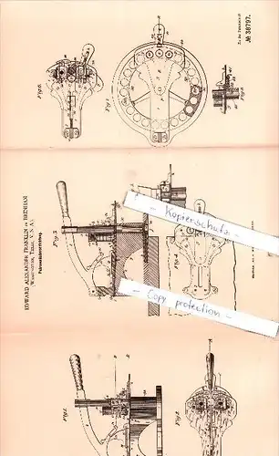 Original Patent  - Edward Alexandr Franklin in Brenham  , 1886 , Patronenladevorrichtung !!!