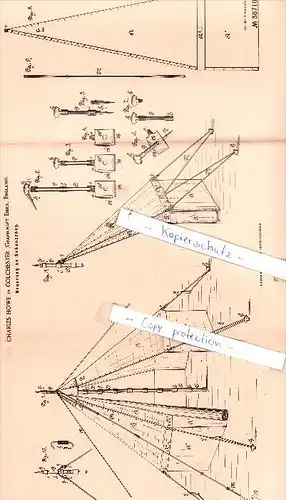Original Patent  - Charles Howe in Colchester , Grafschaft Essex, England , 1886 , Schanzzeug !!!