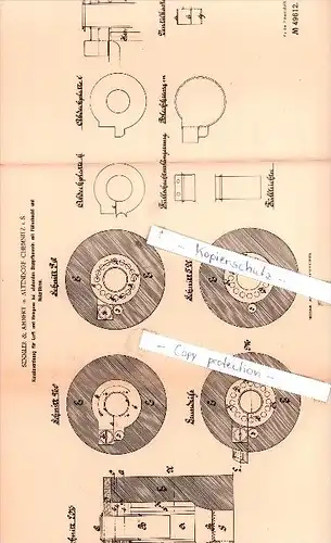 Original Patent  - Semmler & Ahnert in Altendorf-Chemnitz i. S. , 1889 , Dampfkessel !!!