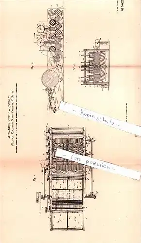 Original Patent  - Alexander Scott in Cronly , Grafsch. Columbus, Nord-Carolina, USA , 1890 , !!!