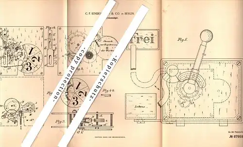Original Patent - C.F. Kindermann & Co. in Berlin , 1895 , Fahrpreisanzeiger , Taxameter , Taxi , Taxe !!!