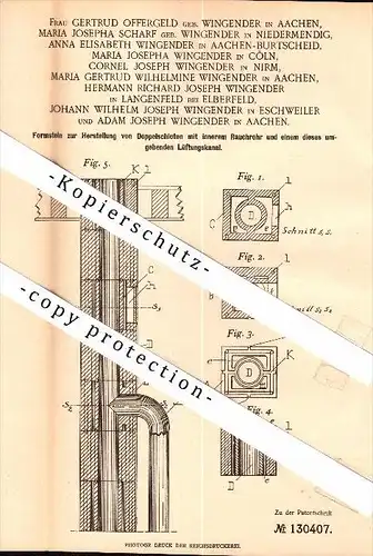 Original Patent- G. Offergeld - Wingender in Aachen / Nirm , Niedermendig / Mendig ,1899, Schornstein , Schornsteinfeger