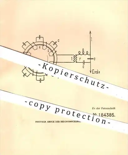 original Patent - Erich Vossnack in Remscheid , 1905 , Wechselstrommaschine für hochfrequente Wechselströme , Strom !!