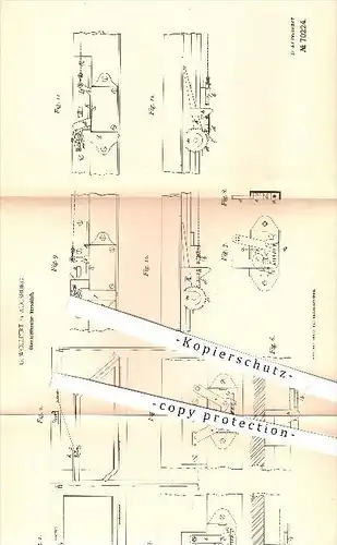 original Patent - G. Wollpert in Augsburg , 1892 , Oberlichtfenster - Verschluss , Fenster , Fensterbau , Schloss !!