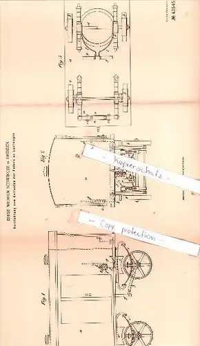 Original Patent  - Ernst Wilhelm Schwinger in Dresden , 1887 , Sattlerei und Wagenbau !!!