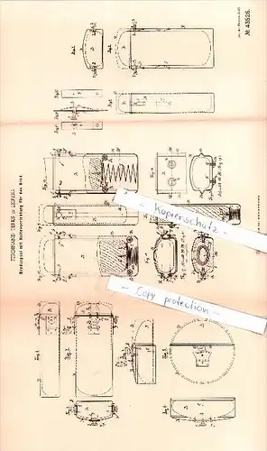 Original Patent  - Ferdinand Terks in Leipzig , 1887 , Brodkapsel mit Haltevorrichtung für das Brod !!!