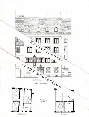 Photographien / Ansichten , 1913 , St. Gallen , Haus Hinterlauben , Prospekt , Architektur , Fotos !!!