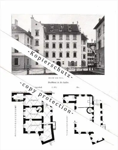 Photographien / Ansichten , 1913 , St. Gallen , Stadthaus , Prospekt , Architektur , Fotos !!!