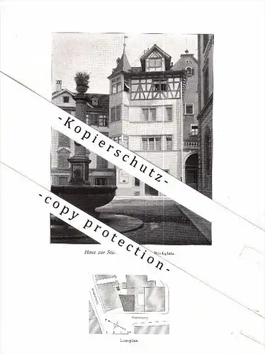 Photographien / Ansichten , 1913 , St. Gallen , Haus zur Stärke , Bankplatz , Prospekt , Architektur , Fotos !!!