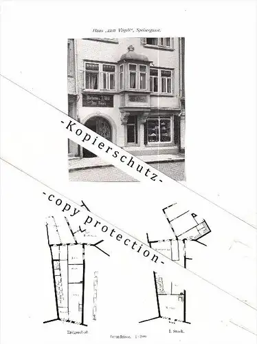 Photographien / Ansichten , 1913 , St. Gallen , Haus zum Vögeli , Spisergasse , Prospekt , Architektur , Fotos !!!
