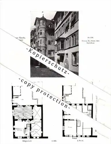 Photographien / Ansichten ,1913 , St. Gallen , Haus zur Flasche , Spisergasse , Bierfalken Prospekt, Architektur , Fotos