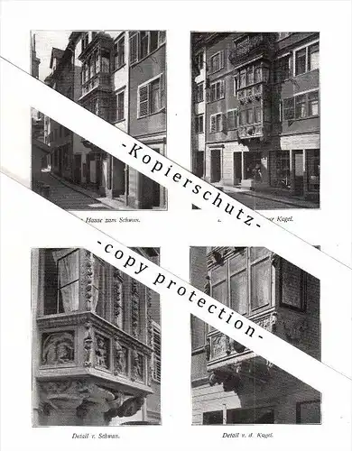 Photographien / Ansichten , 1913 , St. Gallen , Am Pelikan , Haus zur Kugel , Schwan , Prospekt , Architektur , Fotos !!