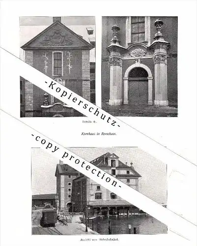 Photographien / Ansichten , 1913 , Rorschach , Bahnhof , Hafen , Kornhaus , Prospekt , Architektur , Fotos !!!