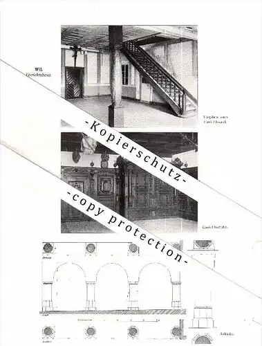 Photographien / Ansichten , 1913 , Wil , Gasthaus , Gericht , Prospekt , Architektur , Fotos !!!