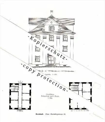 Photographien / Ansichten , 1913 , Rorschach , Haus von Oberst Kunz , Mariabergstrasse Prospekt , Architektur , Fotos !!