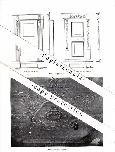 Photographien / Ansichten , 1913 , Wil , Hofgebäude , Prospekt , Architektur , Fotos !!!