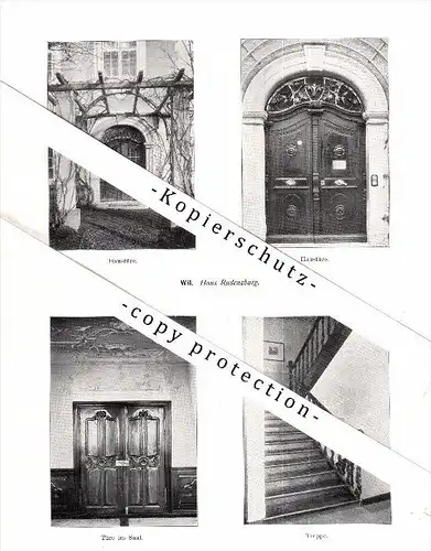 Photographien / Ansichten , 1913 , Wil , Haus Rudenzburg , Prospekt , Architektur , Fotos !!!